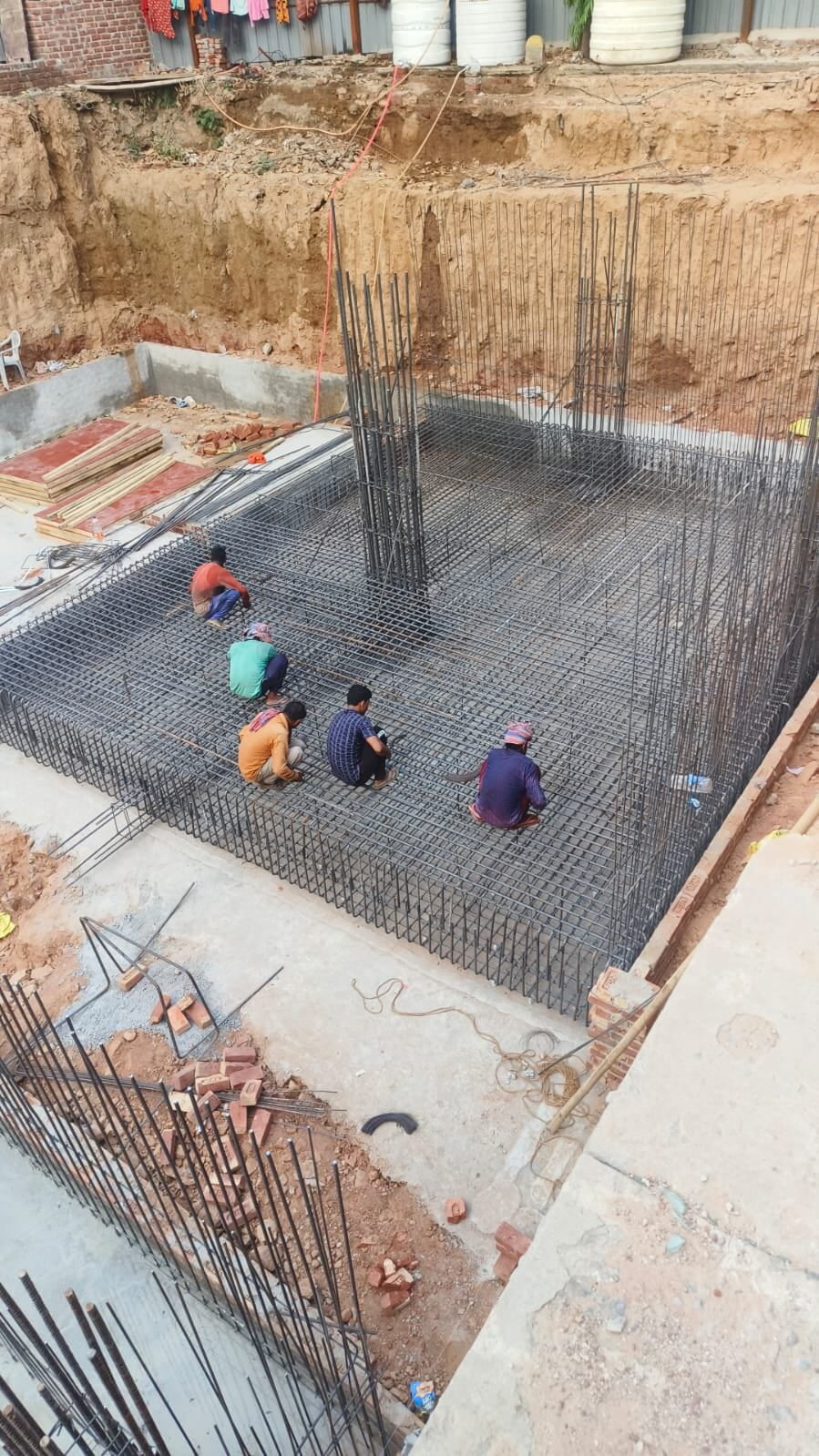 Foundation reinforcement and construction work